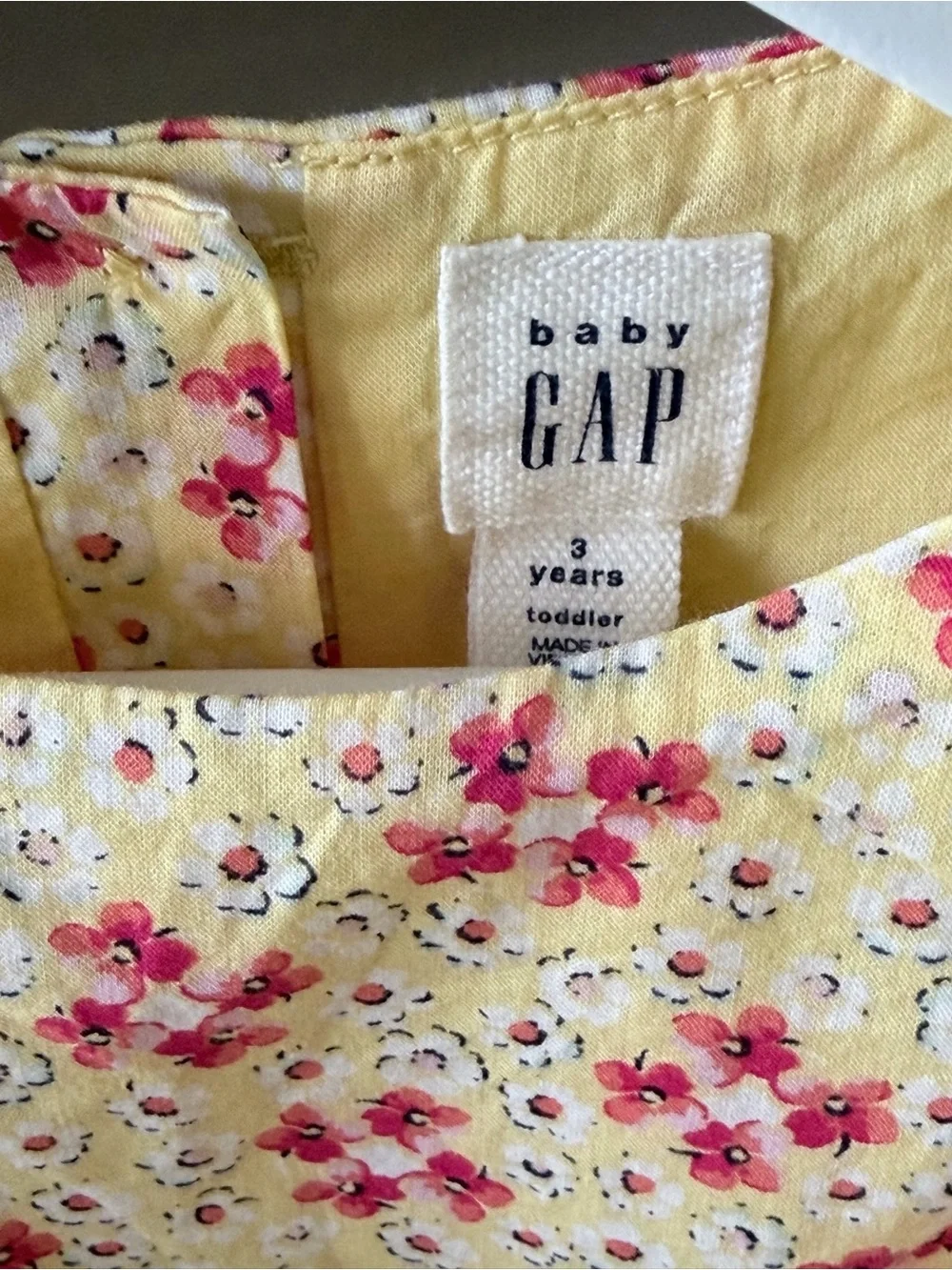 GAP Yellow Floral Ruffle-Sleeve Dress for Kids